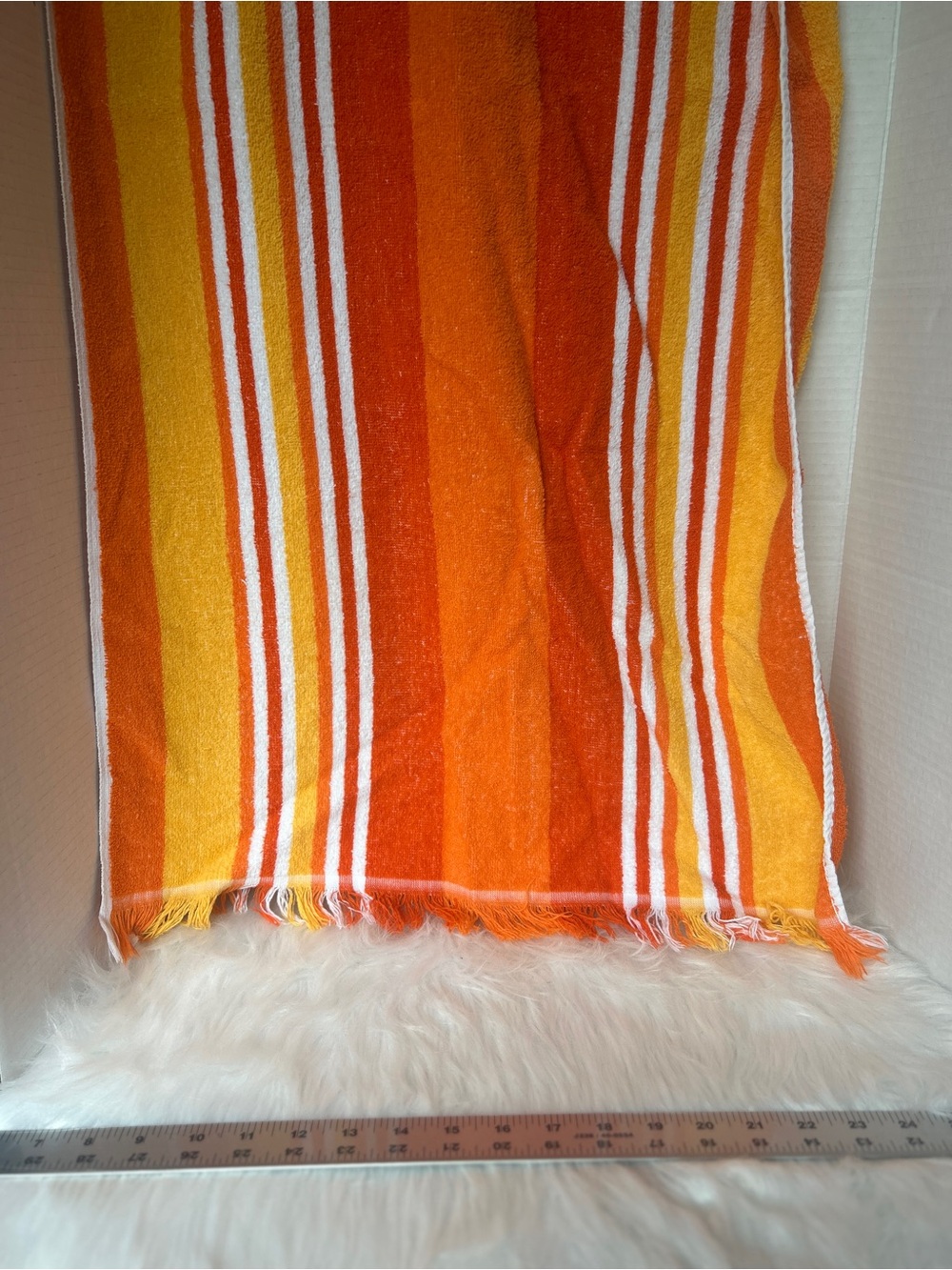 2 for $30 Retro Vintage Striped Orange and Yellow Towel